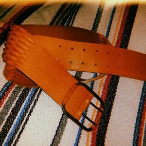 Mustard Yellow Leather Statement Belt